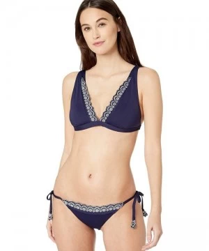 Tankinis Women's Tie Side Bikini Bottom - Apple of My Eyelet Navy - C218K2ZZ8QI