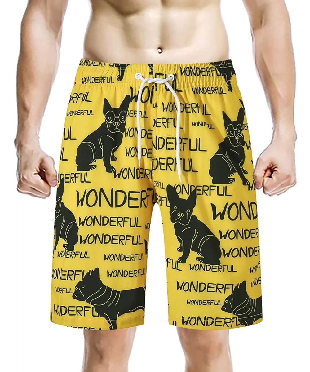 Board Shorts Mens Swim Trunk- Quick Dry Bathing Suit- Summer Beach Board Shorts - Dog Lover - CK19D38YS4C