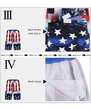 Board Shorts Men's Swimming Trunks with Pockets Beach Swimwear Quick Dry Elastic Waist Board Shorts - Ehp015 - CC18U60D2CM