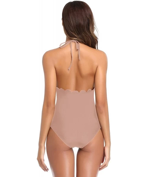 Racing Women's Deep V Padded Backless High Cut Leotard One Piece Swimsuits Bathing Suits - Pale Mauve - C - CM18EOYSN5Z