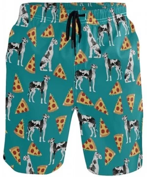 Board Shorts Men's Quick Dry Swim Trunks with Pockets Beach Board Shorts Bathing Suits - Great Dane Pizza - CN194AX9I3Z