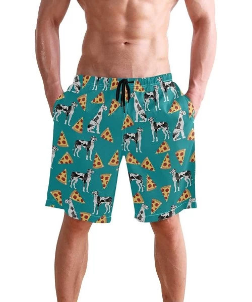 Board Shorts Men's Quick Dry Swim Trunks with Pockets Beach Board Shorts Bathing Suits - Great Dane Pizza - CN194AX9I3Z