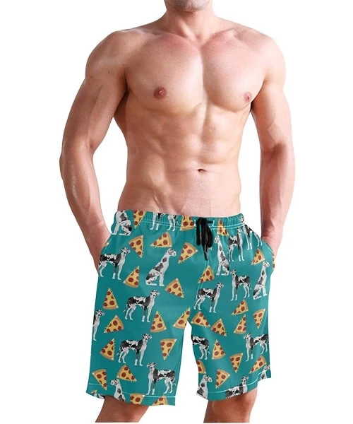 Board Shorts Men's Quick Dry Swim Trunks with Pockets Beach Board Shorts Bathing Suits - Great Dane Pizza - CN194AX9I3Z