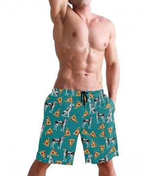 Board Shorts Men's Quick Dry Swim Trunks with Pockets Beach Board Shorts Bathing Suits - Great Dane Pizza - CN194AX9I3Z