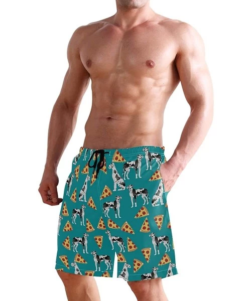 Board Shorts Men's Quick Dry Swim Trunks with Pockets Beach Board Shorts Bathing Suits - Great Dane Pizza - CN194AX9I3Z