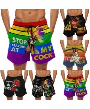 Board Shorts Men's Beachwear Shorts Summer Drawstring Cock Printed Beer Festival Casual Beach Surf Board Swimming Trunks Pant...