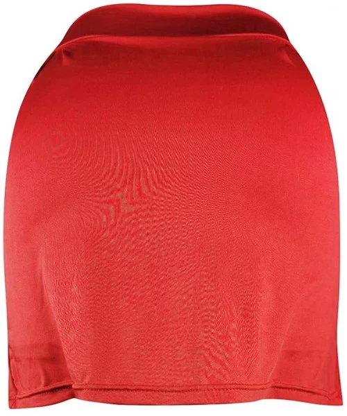 Cover-Ups Women Basic Slip Bike Shorts Compression Workout Leggings Yoga Shorts Capris Athletic Shorts Men - Red - CT190U6QEH4