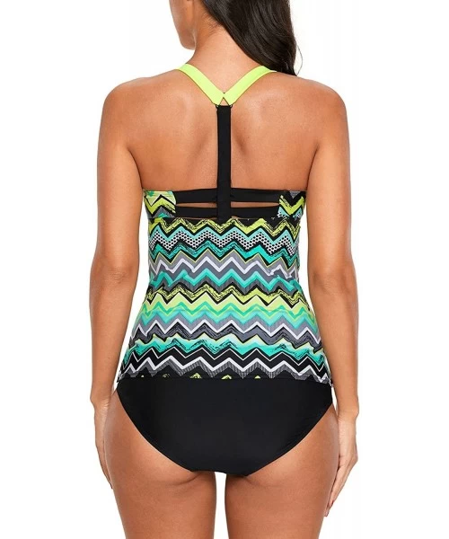 Tankinis Womens Striped Print Racerback Tankini Swim Top No Bottom (S-XXXL) - Multicoloured-9 - CD18DRLMWWU