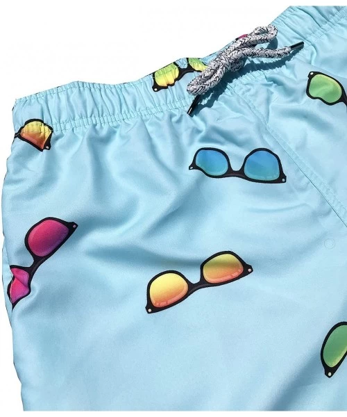 Trunks Mens Swim Trunks Quick Dry Elastic Waist Drawstring - Sunglasses - C618UW0Q8Y5