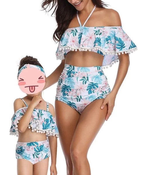 Sets Mother and Daughter Swimwear Family Matching Swimsuit Mamy and Me Two Pieces High Waist Falbala Bikini Sets Multi 0345 -...