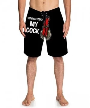 Board Shorts Mens Funny Swim Trunks 3D Cock Graphic Print Quick Dry Surf Beach Board Shorts with Drawstring - D-black - CB19D...