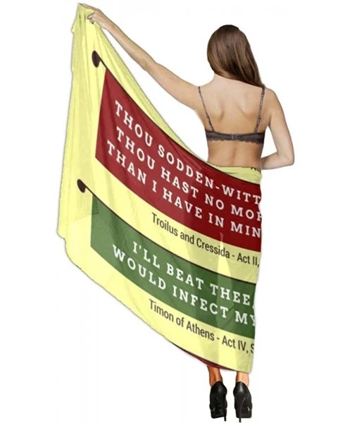 Cover-Ups Women Chiffon Scarf Shawl Wrap Sunscreen Beach Swimsuit Bikini Cover Up - Shakespeare's Insults Repertory - C71908O...