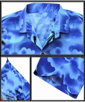 Cover-Ups Men's Night Club Party Dress Short Sleeve Hawaiian Shirt - Summer Blue_w140 - CY17YTE8SGR