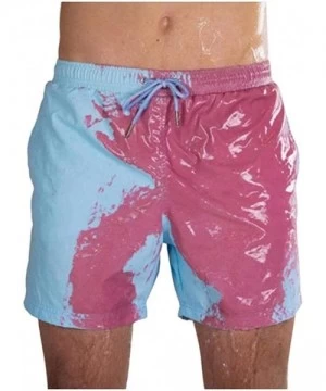 Racing Color Changing Swim Trunks- for Surfing/Swimming Summer Men Summer Cool - Blue - C01905TQ2SO