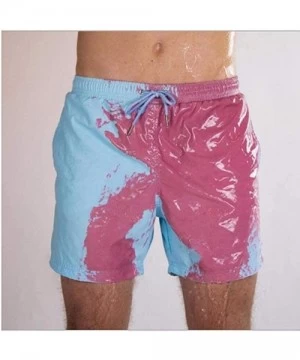 Racing Color Changing Swim Trunks- for Surfing/Swimming Summer Men Summer Cool - Blue - C01905TQ2SO