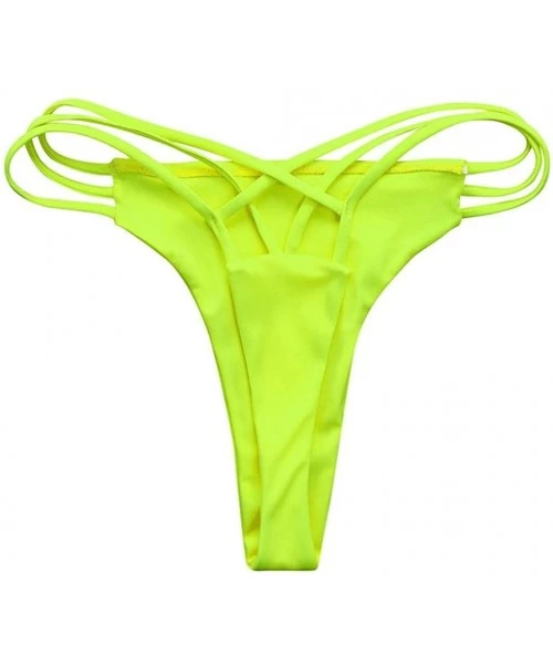 One-Pieces Thong Bikini one Piece Women Sexy Bottoms Jamaica Swimsuit Swimwear Cheeky Swim Trunks Teens Ladies 2018 - Fluores...