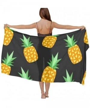 Cover-Ups Women's Swimwear Cover Ups- Summer Vacation Beach Sarong Soft Shawl Wrap - Summer Pineapple - CL19C49HM2K