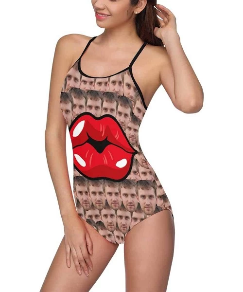 One-Pieces Custom Face Boyfriend Women's Slip One Piece Swimsuit Strap Swimwear - Design1 - C619E0W9SQI