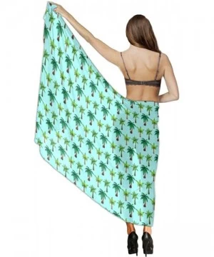 Cover-Ups Women's Swimwear Cover Ups- Summer Vacation Beach Sarong Soft Shawl Wrap - Paradise Palm Tree - CU19C4D7CKK