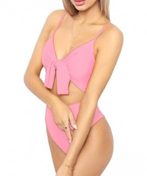 One-Pieces One Piece Swimsuits for Women Spaghetti Strap Tie Knot Front Cutout High Cut Swim Suit Sexy Bathing Suits Ulanda -...