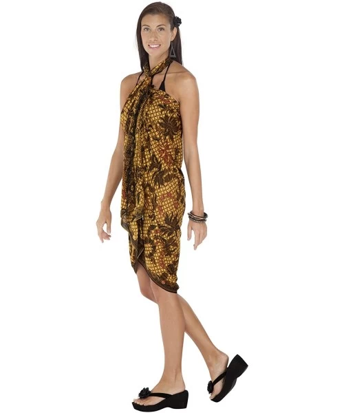 Cover-Ups Womens Traditional Batik Motif Swimsuit Cover-Up Pareo - 30 - CL11EJG48WT