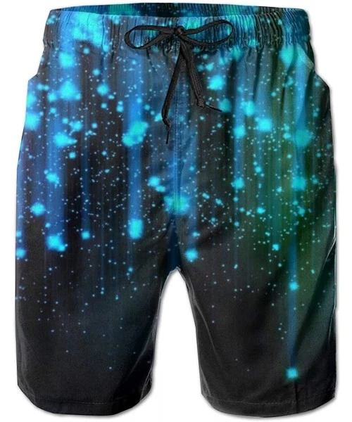 Board Shorts Men Beach Board Shorts Surfing Swimwear Swim Trunks (Cool Fierce Evil Dragon King) - Black and Blue Neon Lights ...