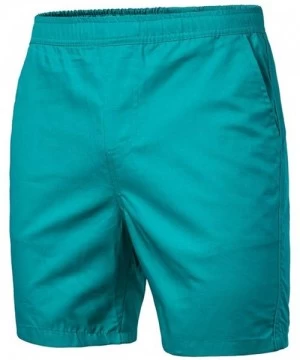 Racing Men Swim Trunks Solid Loose Beach Casual Men Short Trouser Shorts Pants Board Shorts with Pockets - Sky Blue - C418SHR...