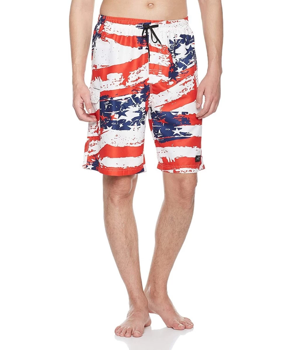 Board Shorts Men's Swim Trunks Quick Dry Board Shorts-Lightweight - American Flag - CK18NY8L8ZH