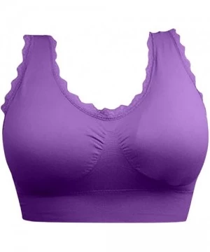 Racing Racerback Sports Bras for Women- Oversized Padded High Impact Workout Fitness Gym Athletic Yoga Bra - Purple - CR18N9O...