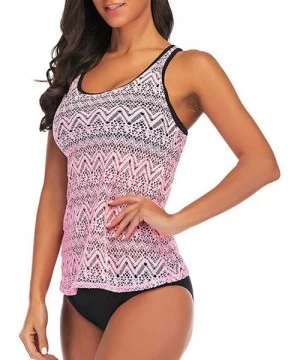 Cover-Ups 80s Swimsuit for Women Bathing Suits Tankini Swimwear - Pink - CU196WQ9IY5