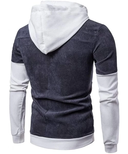 Rash Guards Sweatershirt- Men's Casual Fashion Printing Hoodie Pure Color Long Sleeves Tops - Gray - CM18XT7NOZQ