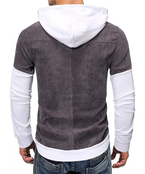 Rash Guards Sweatershirt- Men's Casual Fashion Printing Hoodie Pure Color Long Sleeves Tops - Gray - CM18XT7NOZQ