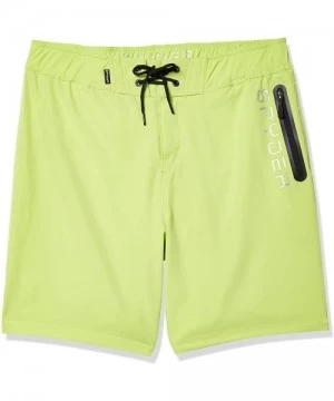 Board Shorts Men's Hydro Series Laser-Cut Boardshorts - Quick Dry Lightweight Swimwear - Lime - CH193O5HH5S