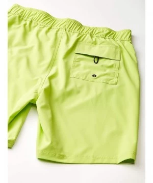 Board Shorts Men's Hydro Series Laser-Cut Boardshorts - Quick Dry Lightweight Swimwear - Lime - CH193O5HH5S