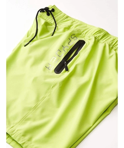 Board Shorts Men's Hydro Series Laser-Cut Boardshorts - Quick Dry Lightweight Swimwear - Lime - CH193O5HH5S