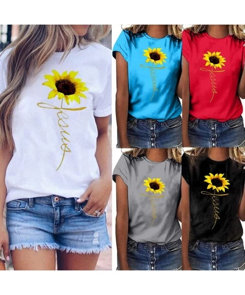 Cover-Ups T Shirts for Women Graphic-Womens Girls Plus Size Print Leaves Tees Shirt Short Sleeve Casual Summer Blouse Tops - ...