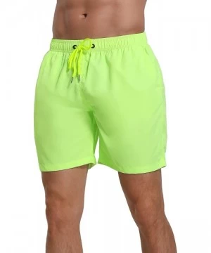 Board Shorts Men's Swim Trunks Beach Board Shorts Dry Quickly Stripe Bathing Suits - Shorts New Neon Yellow - CQ18UXXR6NZ