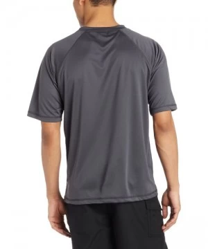 Rash Guards Men's Short Sleeve UPF 50+ Swim Shirt (Regular & Extended Sizes) - Charcoal - CU11CKN2HDF