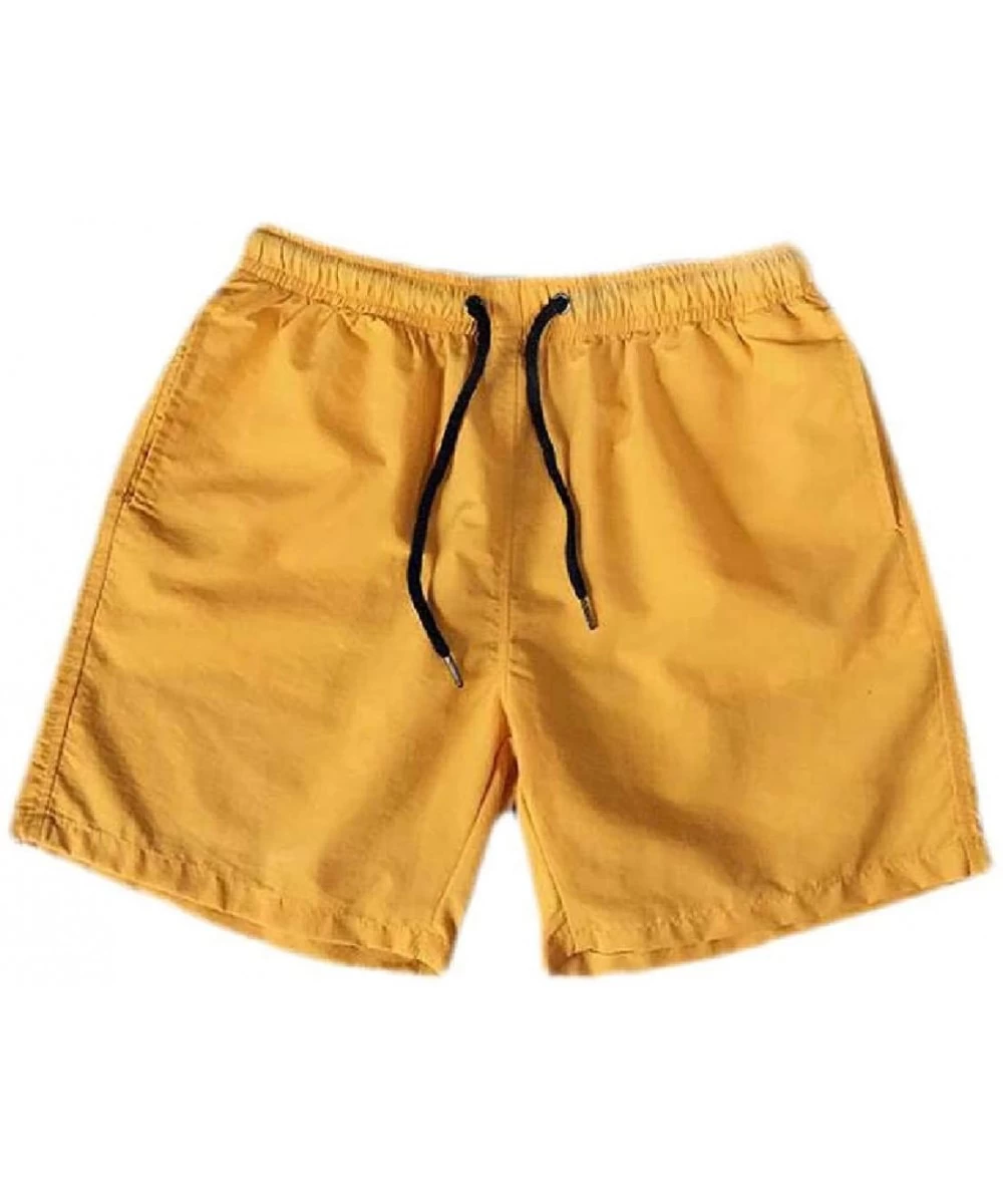 Board Shorts Men Elastic Waist Quick Dry Beach Shorts Boardshort Swim Trunk with Pockets - 1 - C418WC2WXMD