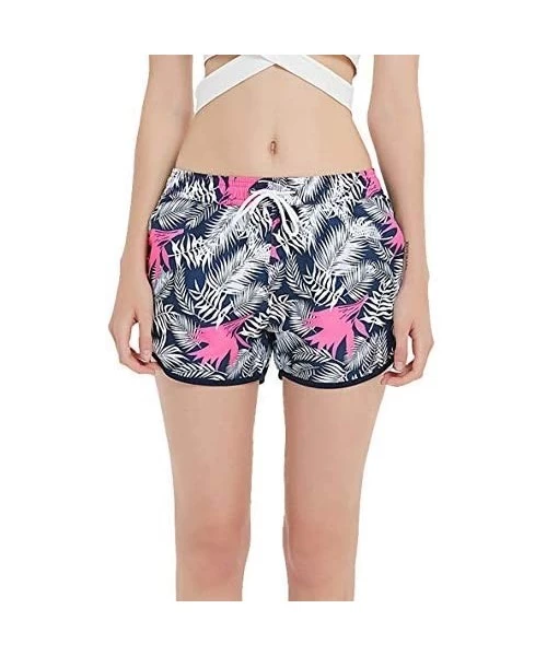 Board Shorts Cartoon Sharks Swimming Women's Board Shorts Beachshort Swim Slim Trunks with Side Pockets - Big Shark Fish - C6...