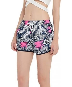 Board Shorts Cartoon Sharks Swimming Women's Board Shorts Beachshort Swim Slim Trunks with Side Pockets - Big Shark Fish - C6...