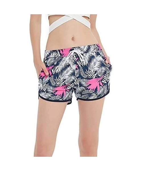 Board Shorts Cartoon Sharks Swimming Women's Board Shorts Beachshort Swim Slim Trunks with Side Pockets - Big Shark Fish - C6...