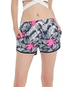 Board Shorts Cartoon Sharks Swimming Women's Board Shorts Beachshort Swim Slim Trunks with Side Pockets - Big Shark Fish - C6...