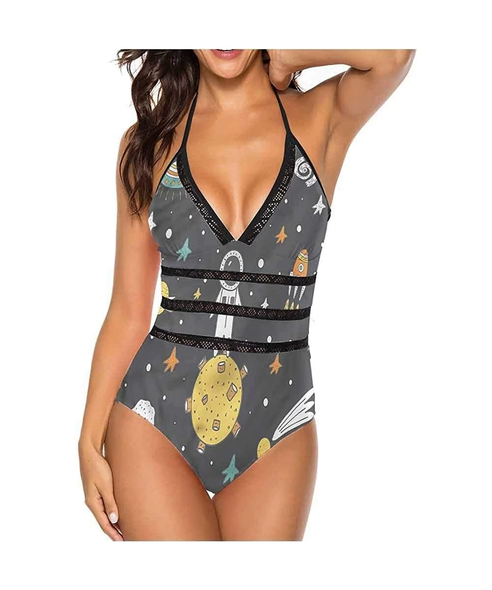 One-Pieces Sexy Swimwear Bathing Swimsuit Celestial Meteorite Great for Trip to Hawaii - Multi 21 - CG19C29DGZZ