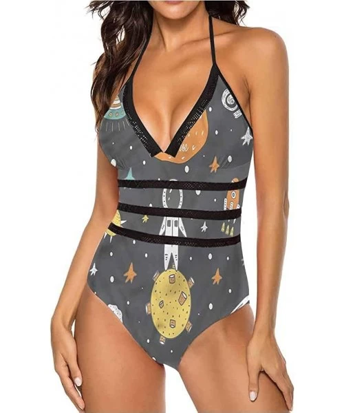 One-Pieces Sexy Swimwear Bathing Swimsuit Celestial Meteorite Great for Trip to Hawaii - Multi 21 - CG19C29DGZZ