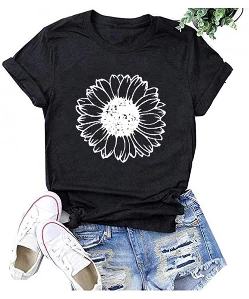 Cover-Ups T Shirts for Women Plus Size-Women's Cute Graphic T Shirts Letter Print Short Sleeve O Neck Summer Casual Tees Tops...