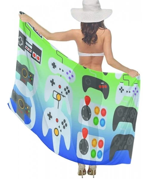 Cover-Ups Women's Swimwear Cover Ups- Summer Vacation Beach Sarong Soft Shawl Wrap - Video Game Weapon Funny Gamer - CU19C4GU2E7