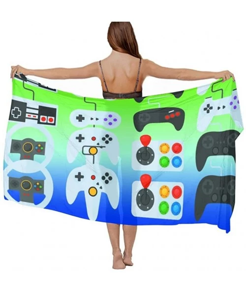 Cover-Ups Women's Swimwear Cover Ups- Summer Vacation Beach Sarong Soft Shawl Wrap - Video Game Weapon Funny Gamer - CU19C4GU2E7