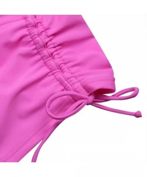 Board Shorts Women's Swim Boardshorts Beach Bikini Bottoms Short Swimwear with Side Ties - Hot Pink - CE18OA44L38