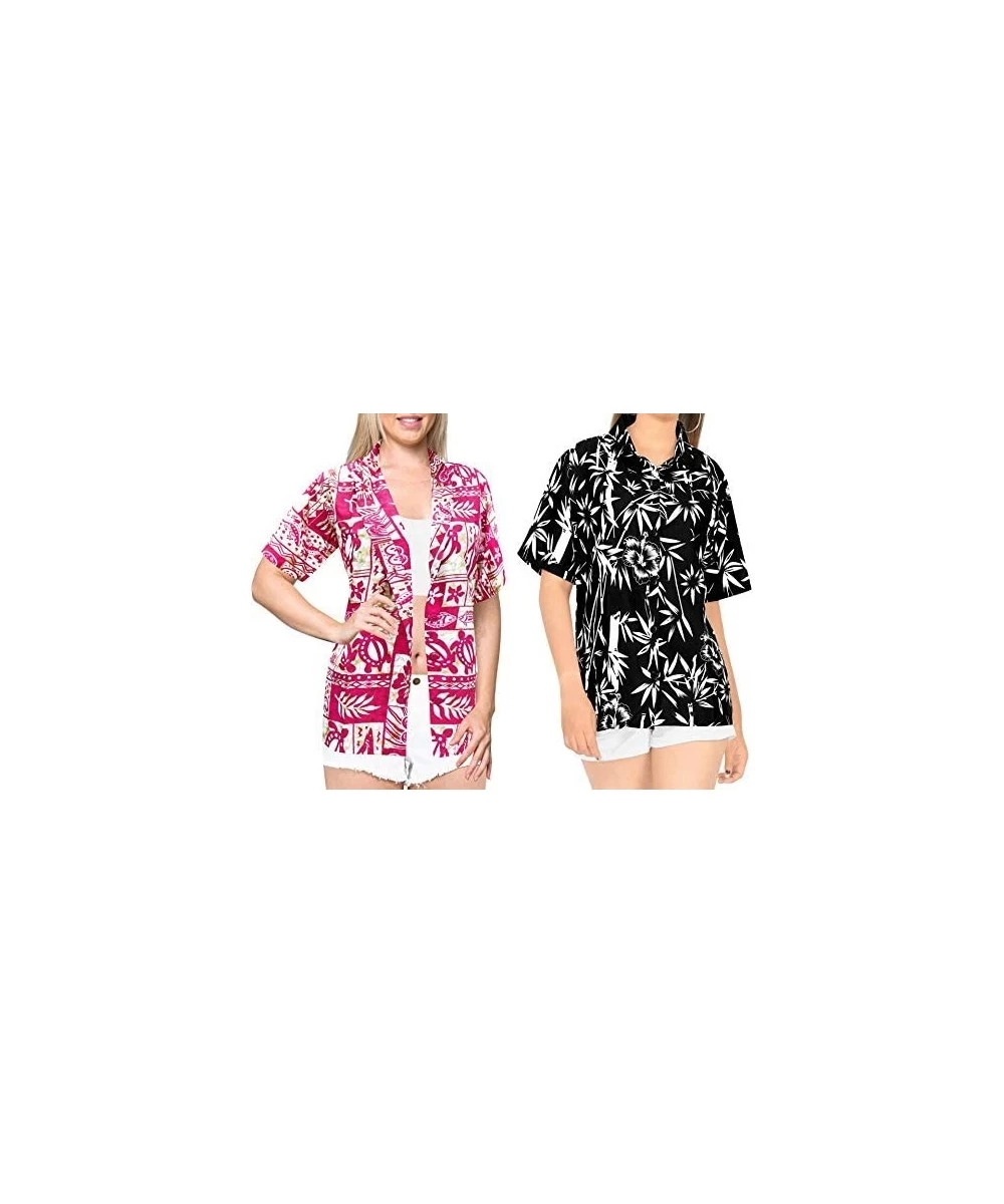 Cover-Ups Women's Summer Tropical Tunic Hawaiian Beach Shirt Swimwear Work from Home Clothes Women Beach Shirt Blouse Shirt C...